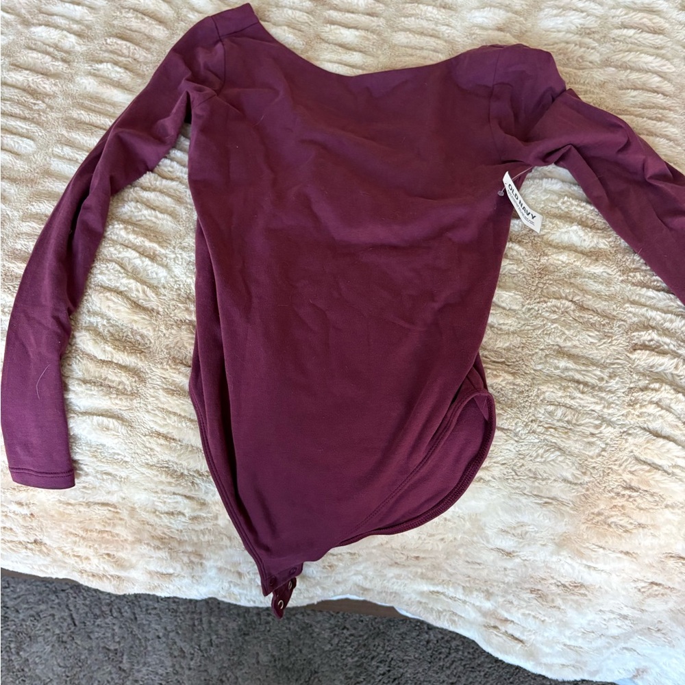 Old Navy Long Sleeve Maroon Bodysuit
